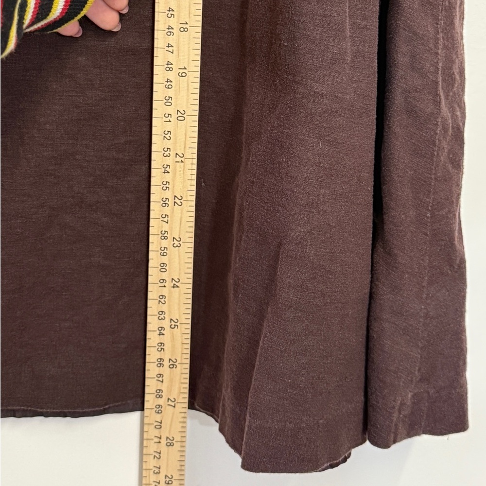 Covington Brown Stretch Skirt linen blend a-line skirt western whimsigoth - Picture 7 of 10